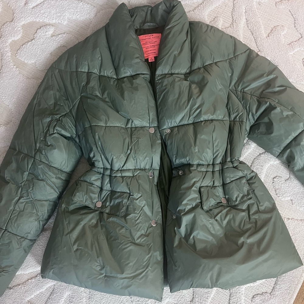 J. Crew Olive Puffer Jacket